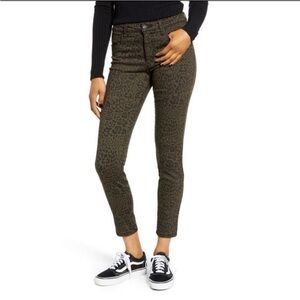 STS BLUE ELLIE HIGH RISE ANKLE JEANS army green leopard SIZE 26